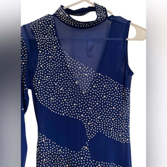 Elegant Blue Women's Dress - Picture 7 of 13